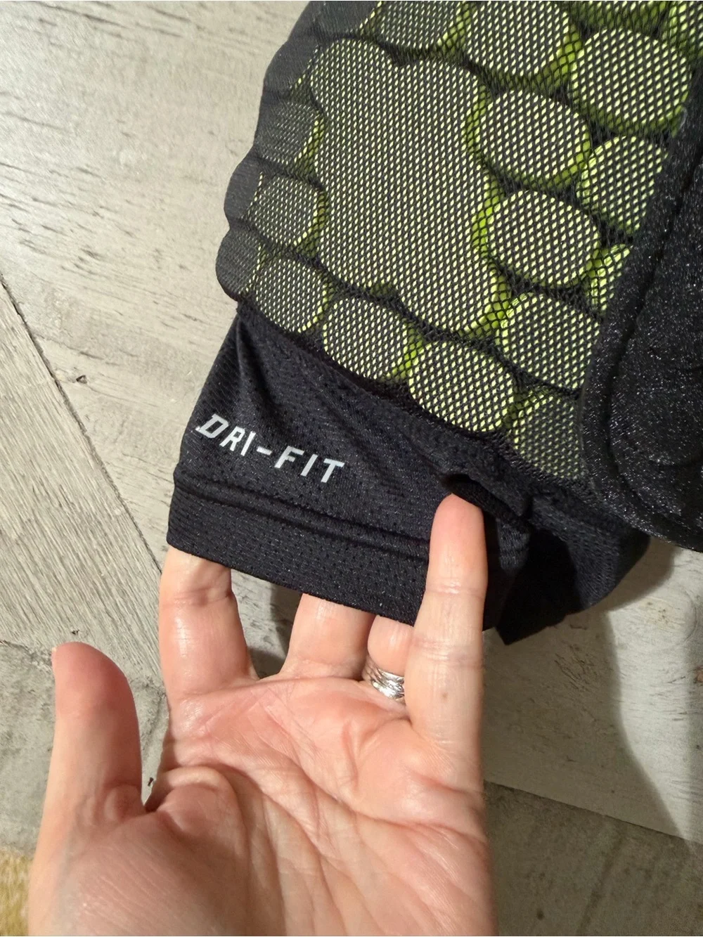 Nike Pro Combat Kids Padded Compression Shorts Black and Neon Yellow Size small